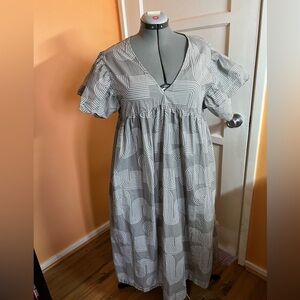 Gray Patterned Women's Dress